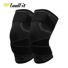 Pads CoolFit 1 Pair Knee Brace Compression Sleeve with Strap for Best Support Pain Relief for Meniscus Tear Arthritis Basketball