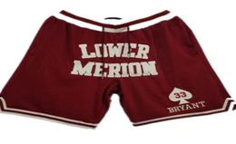 New Shorts High School Shorts Vintage Basketball Shorts Zipper Pocket Running Clothes Lower Merion Red Colour 33 Just Done Size S9082450