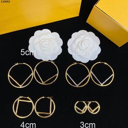 Women Hoop Earrings Designer Fashion Big Circle Size Letters Hoops Gold Earrings for Mens Brands Jewellery Luxurys Stud F Earring 3cm 5cm with Box