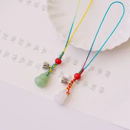 Keychains Chinese Good Luck Small Gourd Mobile Phone Straps Charm Cute Lanyard Hand Rope Kawaii Keychain Fashion Pendant Hanging