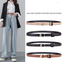 Belts Reversible For Women Girls Fashion Waist Belt PU Leather Metal Buckle C Pin Leisure Dress Jeans Waistband