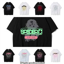 2024 Men T Shirt Pink Young Thug Sp5der 555555 mans Women Quality Foaming Printing Spider Web Pattern Tshirt Fashion Top Tees N3OJ