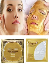 500pclot Gold BioCollagen Facial Mask Face Mask Crystal Gold Powder Collagen Facial Mask Moisturizing Antiaging6349314