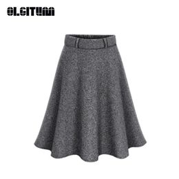 Sell Autumn Winter Women Short Skirts Plus Size High Waist A-Line Knitting Woollen Skirt Female M-6XL SK219 240111