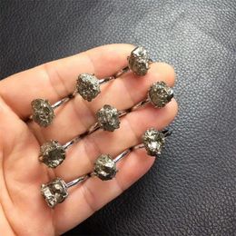 Cluster Rings Natural Pyrite Copper Ring 925 Silver Crystal Real Jewelry Aquamarine Vintage Talismans Gemstone Charm Amulet Gifts