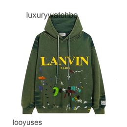 Speckle Sweaters Branded Streetwear Dye Dept Lanvin Designer Tie Co Graffiti Galleryys Print Men's Women's Loose Hooded Pul NH0Z