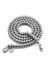 Fashion man sterling silver ball pendant necklaceSolid 925 silver 6 mm 66cm Bead chain man real necklace jewelry5452963