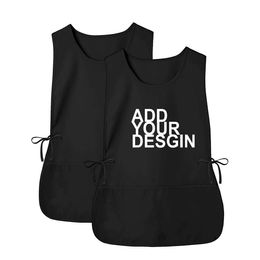 Custom Printing Embroidery Advertising Shirt Vest Worker Clothes European American Floral Uniform Waistcoat Cleaning Apron 240111