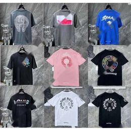 Men's Ch Summer Heart Classic Luxury T Shirts Designer Brand Chromes Fashion Tops Quality Tees Horseshoe Sanskrit Cross Polos T-shirtsl 216
