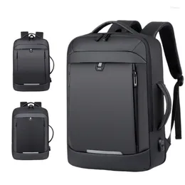 Backpack Waterproof Fashion Travel Men Business Expandable USB Charging School Bag Large Capacity 17in Laptop