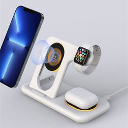 15W 6 in 1 Wireless Charging Charger Station Compatible for iPhone 15 14 13 12 Apple Watch AirPods Pro Qi Fast Quick Chargers for Cell Smart Mobile Phone