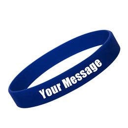 Bracelets Ecgift Sw008 10pcs Printed Silicone Bracelet Personalised Wristband Custom Name Bangle Team Baller Sport Party Birthday Gifts