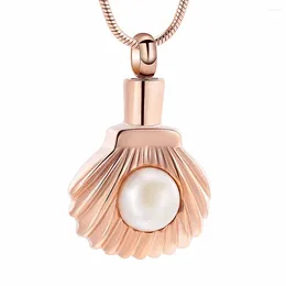 Chains Cremation Urn Ashes Necklace Pearl Seashell Pendants Locket Stainless Steel Keepsake Waterproof Memorial Jewellery