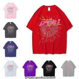 Spider T-shirt Sp5der Young Thug 555555 T-shirts summer Men Womens fashion black Pink Hip Hop Short sleeved Clothing PV3C