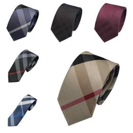 Plaid Neck Ties For Men Women 7cm Polyester Silk Business Skinny Slim Narrow Bridegroom Party Dress Wedding Necktie286A3414201295b