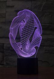 Abstract Space 3D Optical Illusion Colourful Lighting Effect USB Powered LED Decoration Night Light Desk Lamp6452687