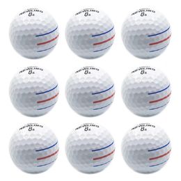 12 Pcs Golf Balls 3 Colour Lines Aim Super Long Distance 3-Piece/Layer Ball For Professional Competition Game Brand 240110