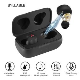 Earphones SYLLABLE S115 TWS Earphones 4 Speaker Sound Strong bass of QCC3020 chip 10 hours headset Noise Cancelling S115 Volume control