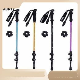 Trekking Poles Pole 7075 Aluminium Alloy Three-Section Retractable External Lock Outdoor Hiking Cross-Country Tra-Light High-Stiffened Otmse