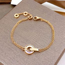 Desginer Bvlgary v Gold Plated Mi Jinbao Home Light Luxury Fashion New Coin Bracelet Copper Coin Round Cake Unique Rose Gold Will Not Drop
