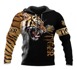 Men039s Hoodies Sweatshirts Fashion Spring Autumn Lion White Tiger Skin 3D All Over Printed Unisex Pullover Casual Jacket Hoo9922160