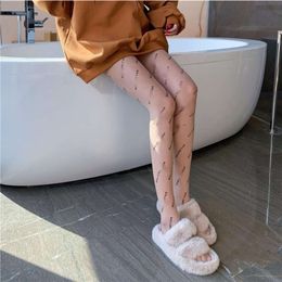 Autumn Thin Anti Hook Silk Letter Black Silk Fishing Net Socks Sexy Stockings and Pure Desire Black Silk Socks for Women Tight leggings Paris stockings Y4IC