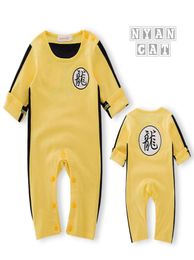 New Newborn Baby Clothes Baby Costume Baby Boy Clothes Chinese Style Dragon Letter Pattern Jumpsuit Romper Outfits For Bruce Lee4151722