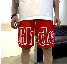 designer shorts rhude shorts summer fashion beach pants men high quality street wear red blue black purple pants mens short US Workout Pants34665
