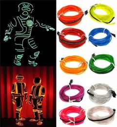 Flexible Led String Lights EL Wire String Strip Rope Glow Decor Neon Lamp Cold Light Strips Line Interior Decoration Strips lamps8926190