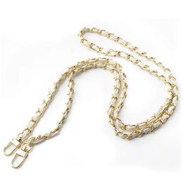 PU Metal Braided Chain Shoulder Strap for Bags Detachable Replacement Bag Strap Handbag Bag Long Belts Chain Bag Accessories 240110