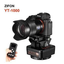 Connectors Zifon Yt1000 Auto Motorized Rotating Panoramic Head Remote Control Pan Tilt Video Tripod Head Stabilizer for Smartphone Cameras