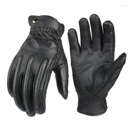 Cycling Gloves Mens Touch Screen Leather Motorcycle Glove Outdoor Sport Full Finger Mountain Bicycle Guantes Moto