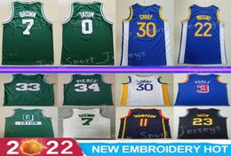Jayson Tatum jersey 0 Larry 33 Jaylen Brown 7 Stephen Curry 30 Klay Thompson 11 Green 23 Poole 3 Andrew Wiggins 22 All Stitched 755223917