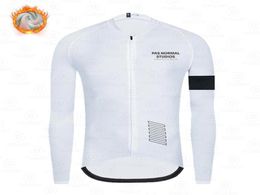 Racing Sets PNS 2021 Winter Thermal Fleece Cycling Long Jerseys Pas Normal Studios Men039s Warm Jacket MTB Clothing Ropa Ciclis3852267