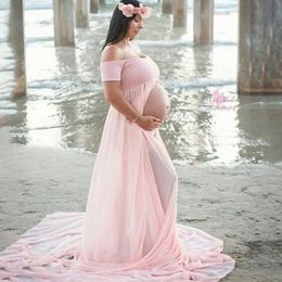 Slit Front Pregnant Dress for Pregnant Clothing Maxi Dress Women's Sexy Photo Shooting Photo Prop Clothing 240111