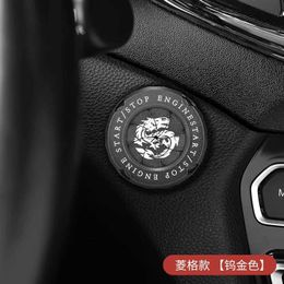 Car Decor Dragon Enginestart Ignition Switch Rotate Cover Onekey Stop Button Cover Auto Interior Personality Sticker Accessories