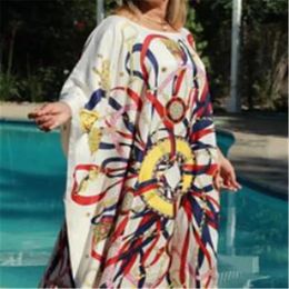 Dress Beach Dresses Bird Bohemian Kaftans for Women 2022 New Loose Bikini Cover Ups Maxi Robe Elegant Bathing Suits