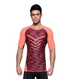 PRO sports fitness Brian tight pants male shortsleeved fitness running Training Quick Dry TShirt Dress Up Clothing1567496
