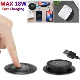 Johns 18w Wireless Charger Furniture Desktop Embedded Fast Wireless Charger for Iphone 11 X Samsung S10 Table Office Phone Charger