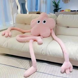 Funny Ins Soft Pink Yellow Star Monster Plush Toy Stuffed Long Arms Legs Throw Pillow Creative Room Decor Doll Xmas Gifts 240111