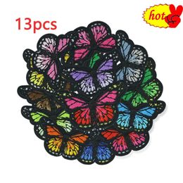 13pcs Lot Butterfly Patches for Clothing Pack Embroidered Iron on Parche Termoadhesivos Para Ropa Mochila Designer Bulk Sew Cute