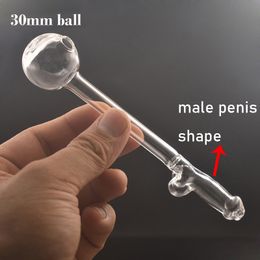 New Design Bubbler Pyrex Glass Pipes 6inch 30mm Ball Glass Oil Burners Pipes Glass Tube Balancer Smoking Pipes