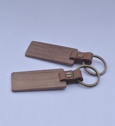 High Quality Wood KeyChain Straps Personalised Engraving Walnut Wooden Keychain Keyring Custom Logo4760640