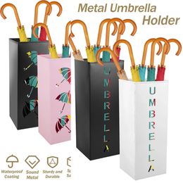 Metal Umbrella Holder Free Standing Stand Rack Decorative Bin Multipurpose Walking Sticks Storage 240110