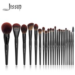 Jessup Makeup Brushes set3-21pcsプレミアム合成ビッグパウダーブラシファンデーションコンシーラーアイシャドウアイライナースプーリー木製T271 240110