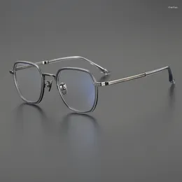 Sunglasses Frames Handmade Vintage Square Optical Glasses Frame For Men Women Titanium Acetate Myopia Eyeglasses Fashion Full Rim Eyewear