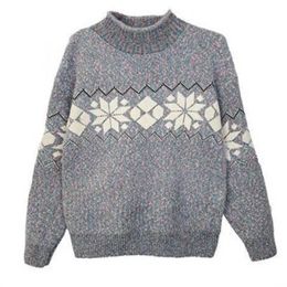 Diamond Cheque Sweater Women's Top Student Loose Pullover Autumn Winter Wear Thicken Knitting Bottomed Sweater 240111