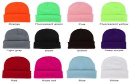 Solid Unisex Beanie Autumn Winter Wool Blends Soft Warm Knitted Cap Men Women Skull Cap Hats Gorro Ski Caps 13 Colours Beanies4855593