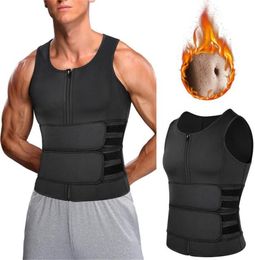 Adjustable Men Body Shaper Vest Waist Trainer Double Belt Sweat Shirt Corset Top Abdomen Slimming Shapewear Fat Burn Fitness Top7093939