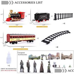 Electric/Rc Track Engine Cargo Car And Long Tracks Electric Toy Train Set With Steam Locomotive Battery Operated Play Toys Smo Drop Dhotc